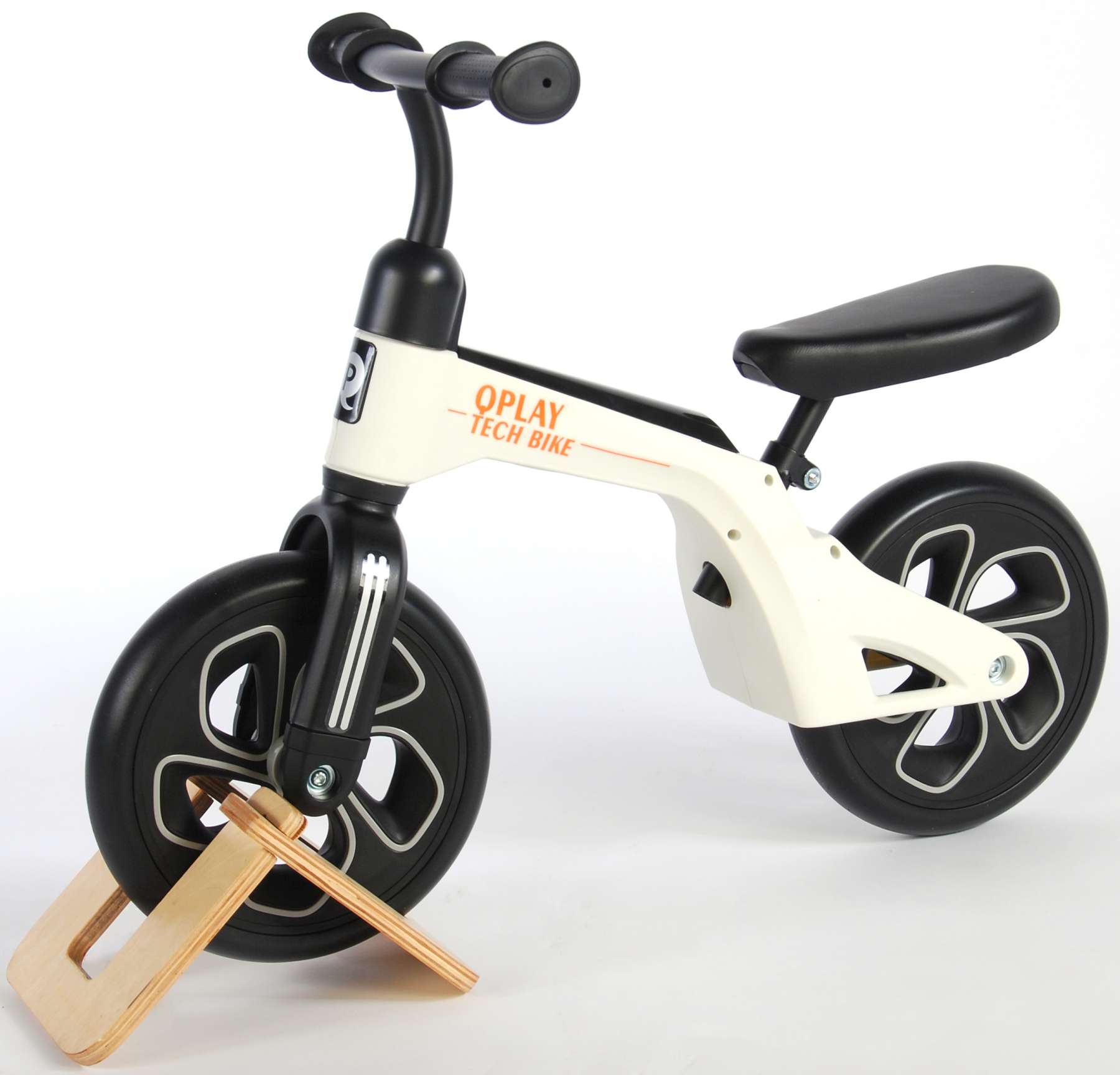 Bicicleta evolutiva QPlay Balance 10 pulgadas Blanca/Negra - vista lateral izq.