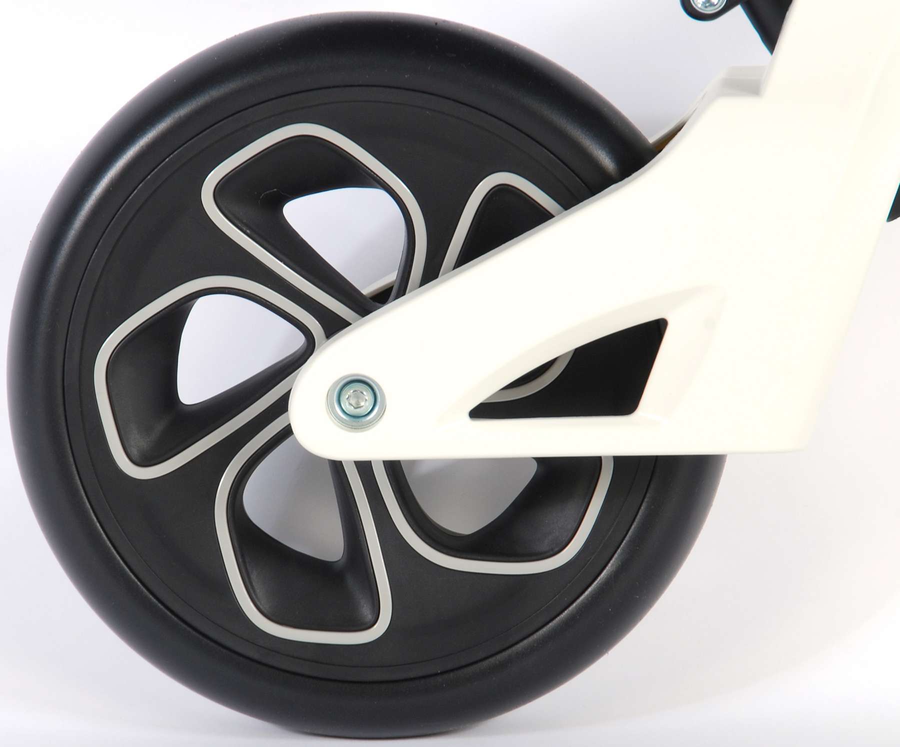 Bicicleta evolutiva QPlay Balance 10 pulgadas Blanca/Negra - rueda trasera