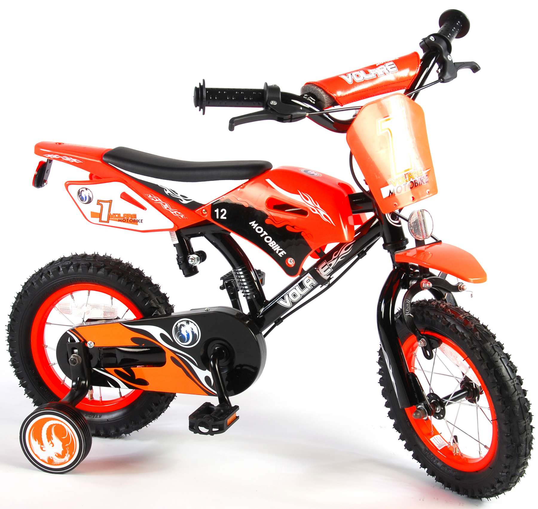 Bicicleta Motorbike de 12 pulgadas Naranja - vista lateral izq.