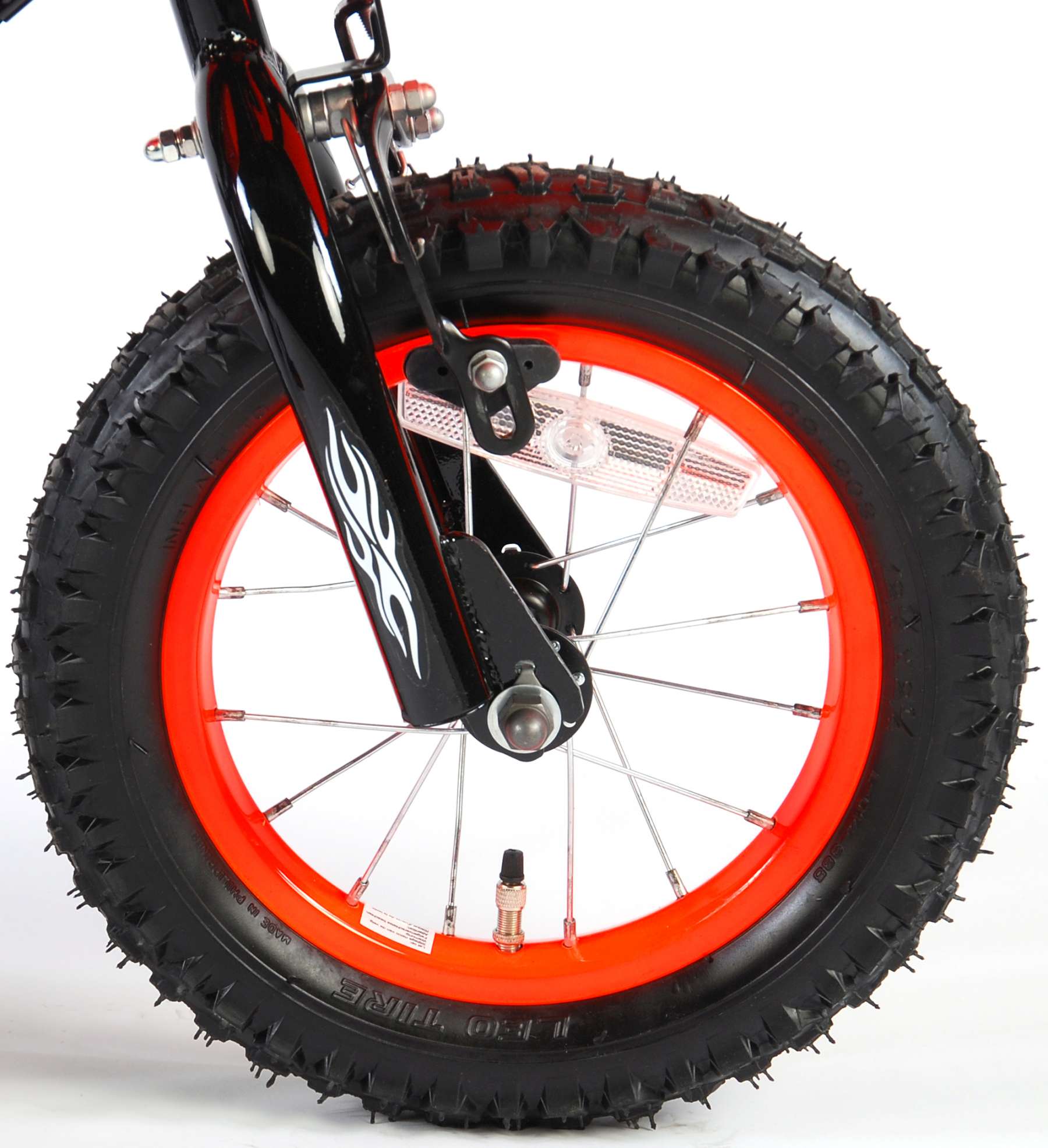 Bicicleta Motorbike de 12 pulgadas Naranja - rueda delantera