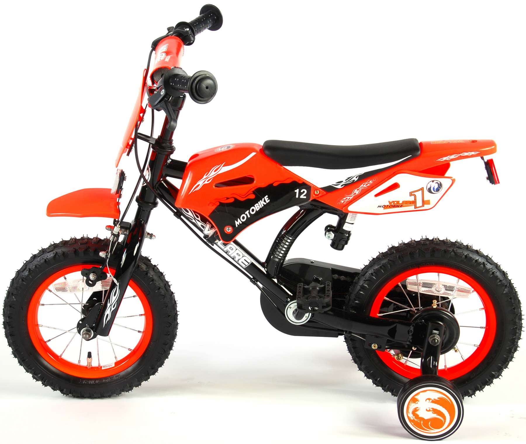 Bicicleta Motorbike de 12 pulgadas Naranja - vista lateral der.