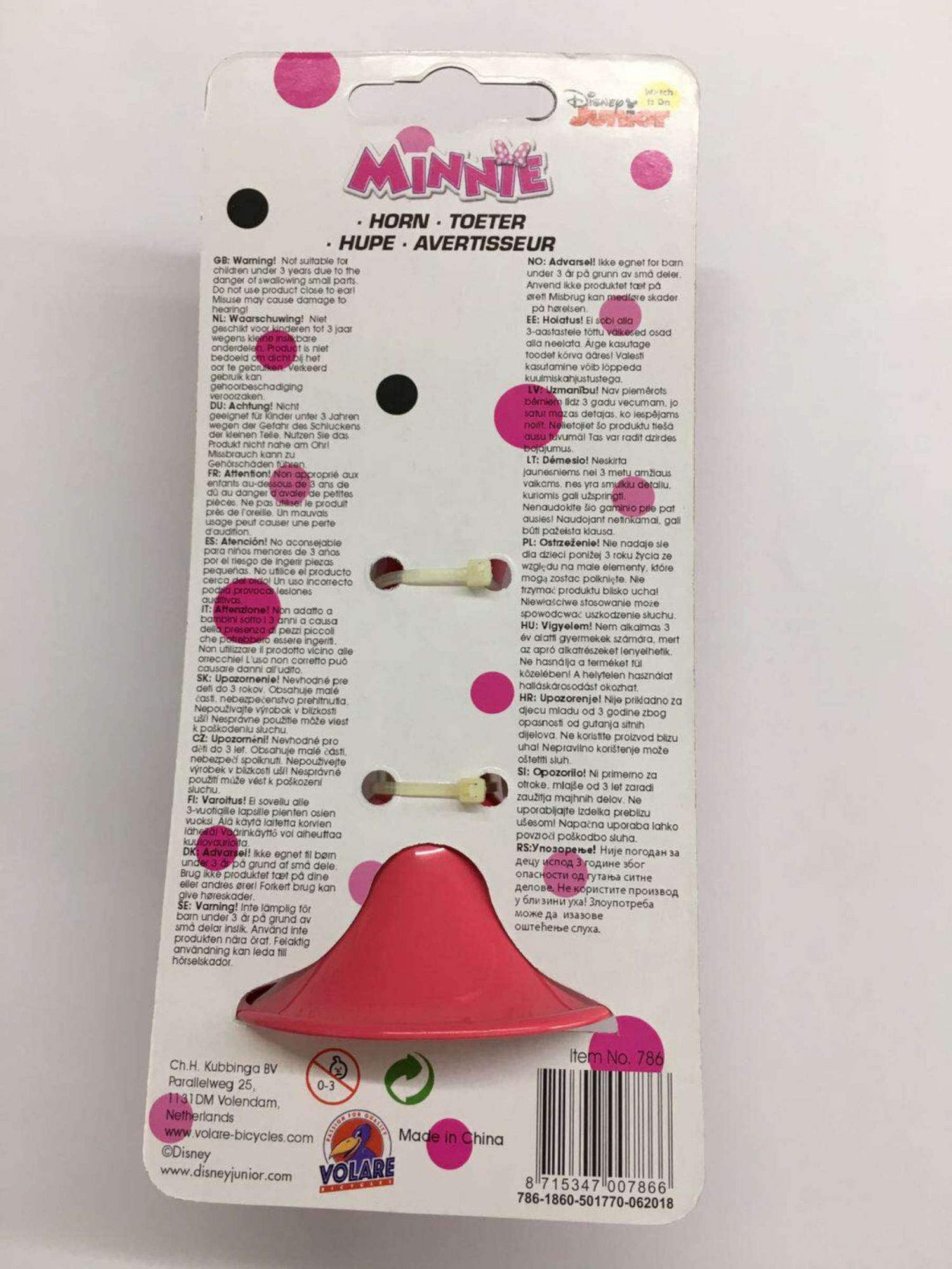 Bocina Minnie Mouse - vista trasera