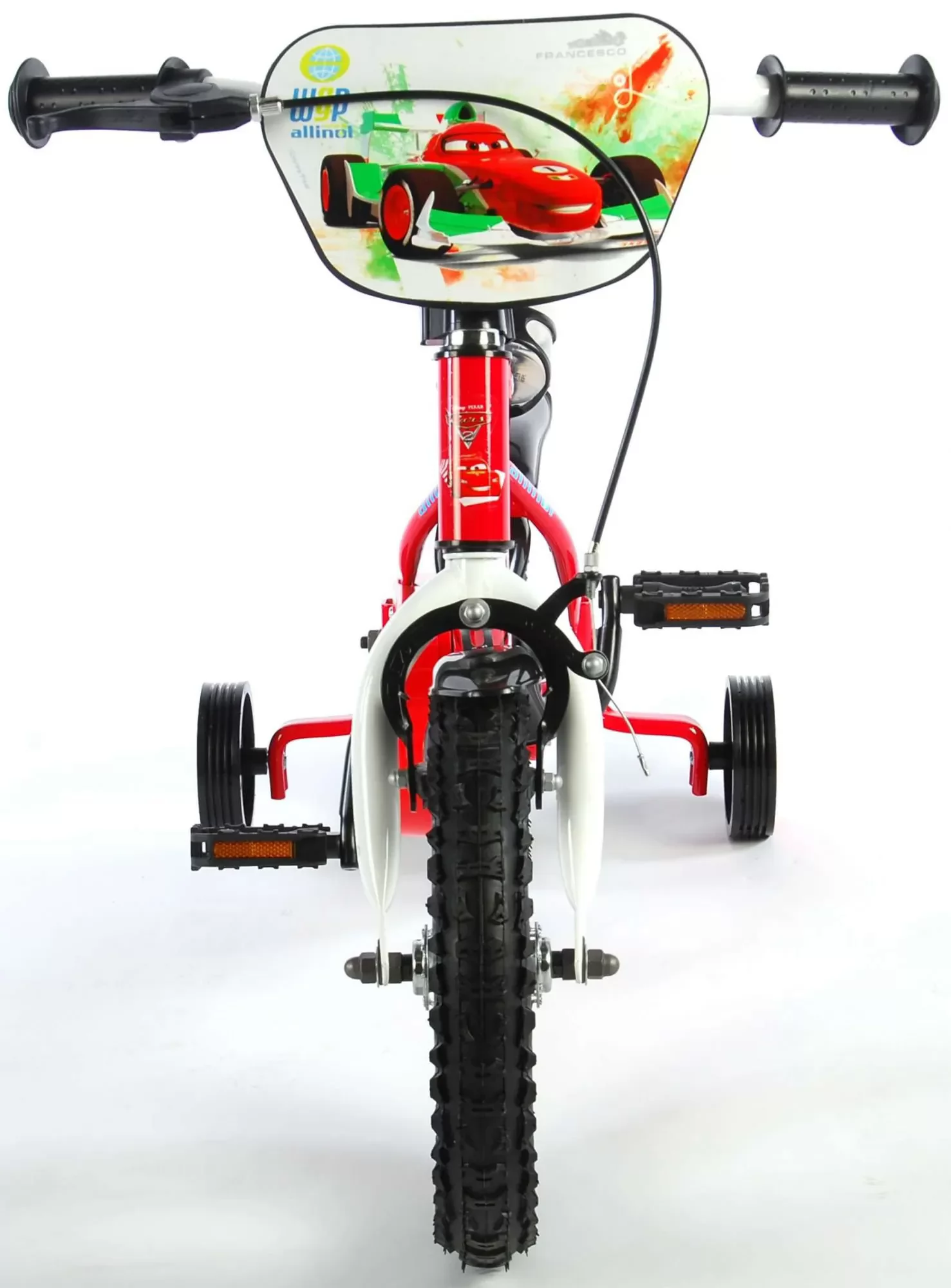bicicleta para niño de 3 años disney cars chicos 12 pulgadas - frontal