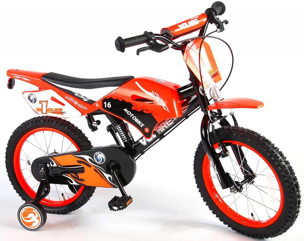 Bicicleta Motorbike de 16 pulgadas Naranja - vista bici