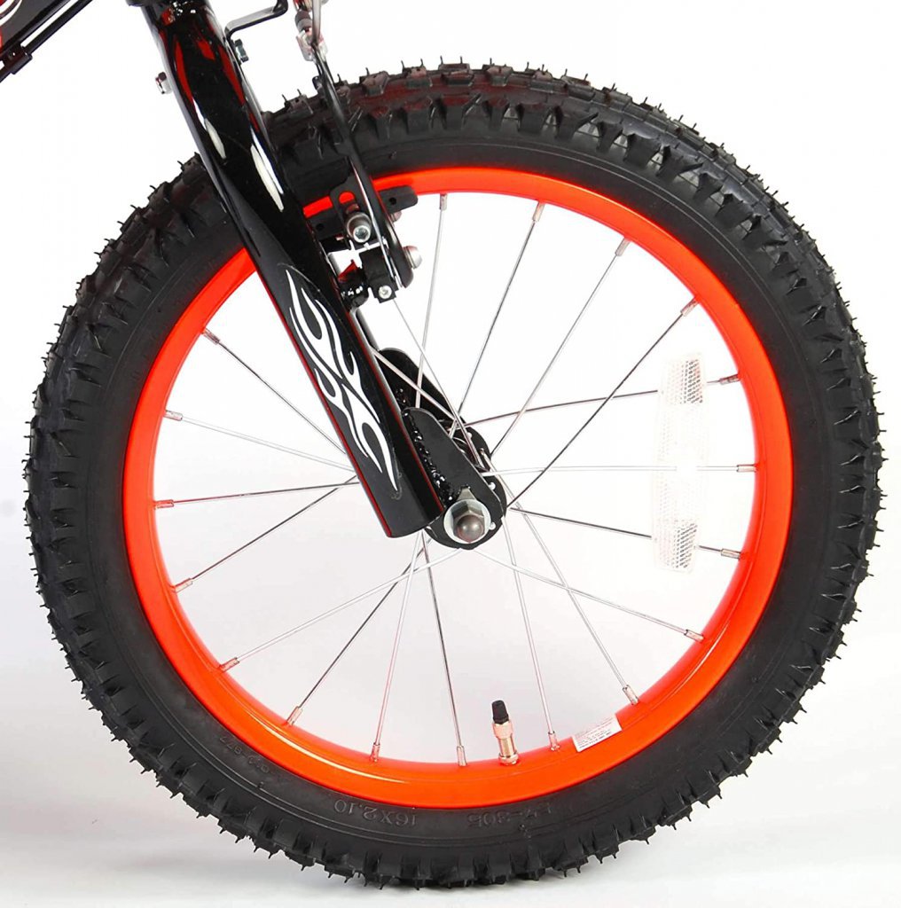 Bicicleta Motorbike de 16 pulgadas Naranja - rueda delantera