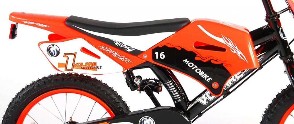 Bicicleta Motorbike de 16 pulgadas Naranja - sillin