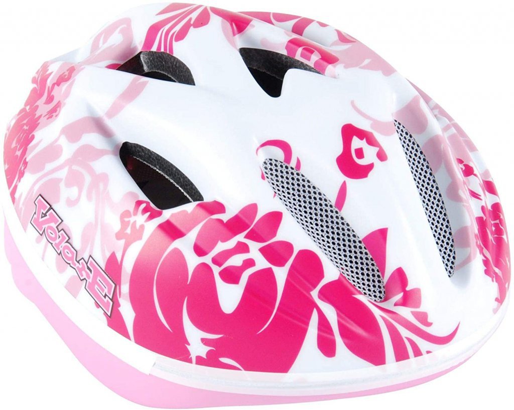 Casco de Bicicleta Deluxe blanco con rosas