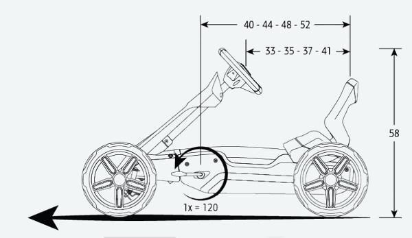 Kart Berg Reppy Roadster - medida vista lateral