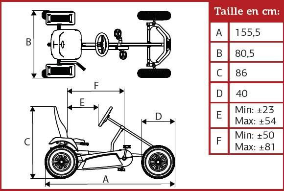 Kart a pedales Berg XL B.Super Yellow BFR3 - medidas