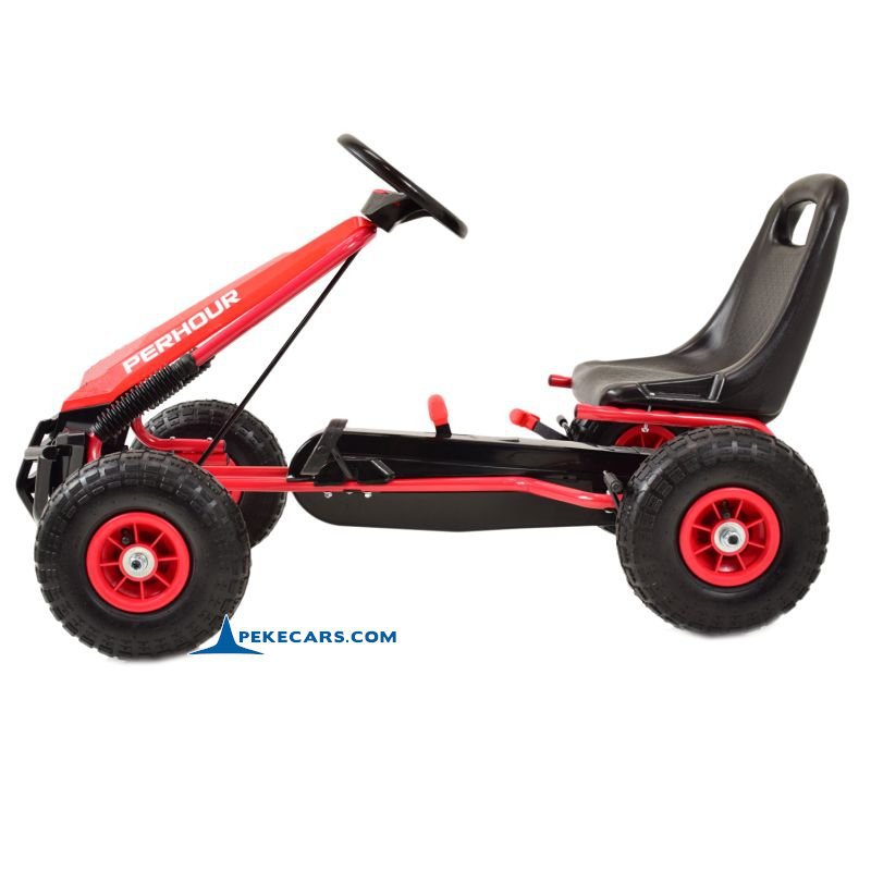 Kart a pedales infantil PERHOUR Rojo lateral