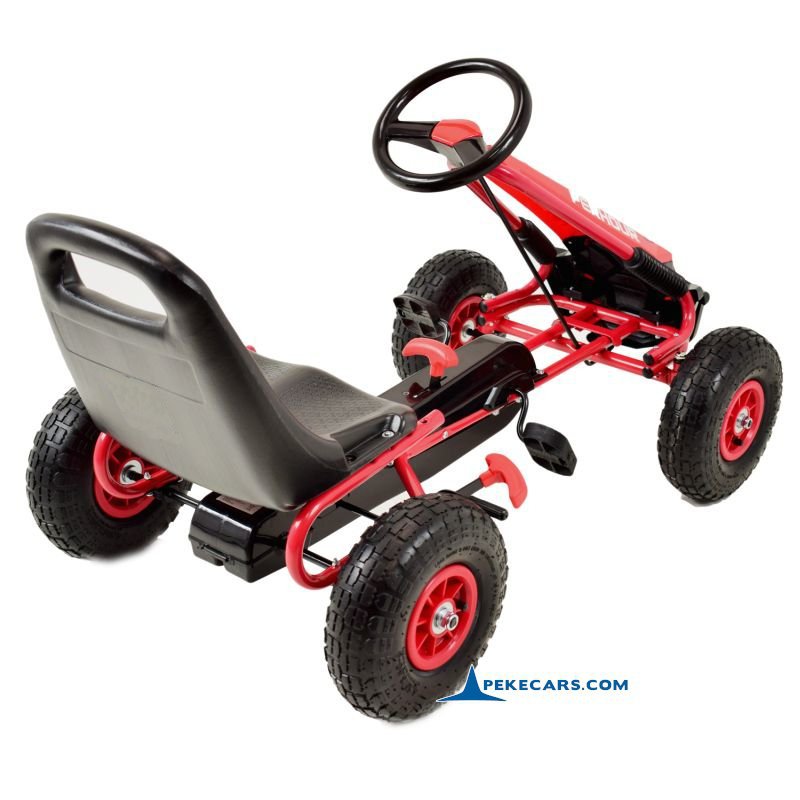 Kart a pedales PERHOUR Rojo perspectiva para niños