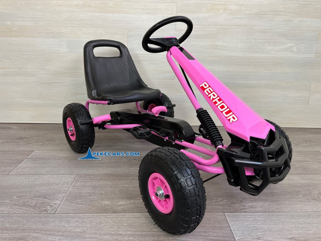 Kart a pedales PERHOUR Rosa para niños