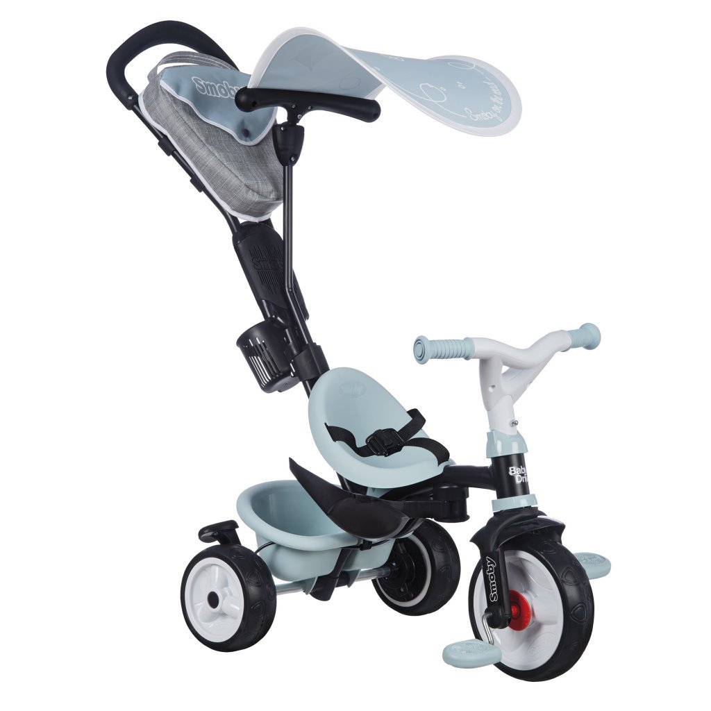 Triciclo Baby Driver Confort Azul - vista triciclo con barra parental