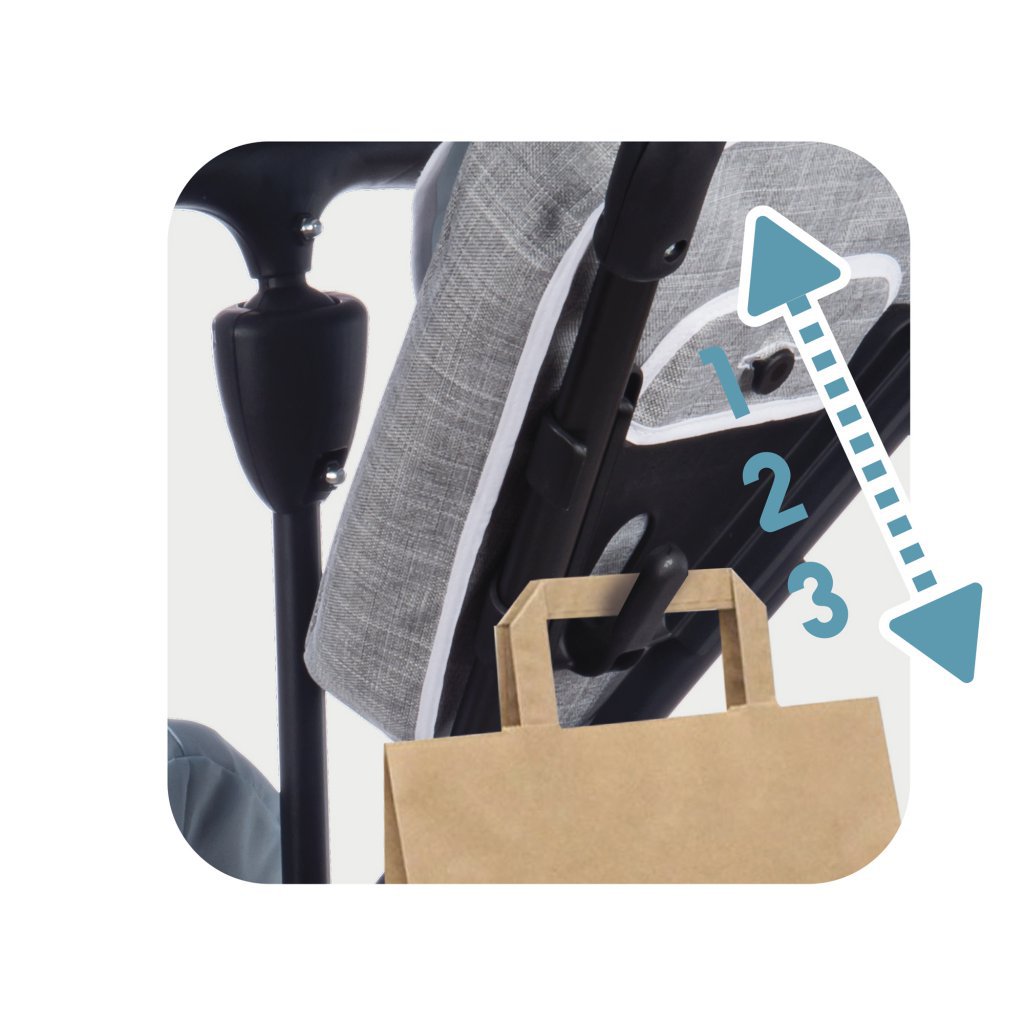 Triciclo Baby Driver Confort Azul - posiciones barra parental